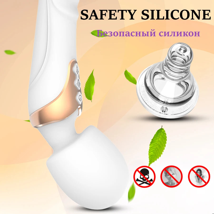 Bulaja - Powerful Vibrating Wand for Women 10 Modes Clitoris Stimulator G Spot Vagina Massager